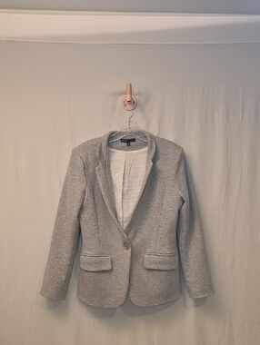 Gibson Light Gray Knit Single-Button Blazer